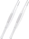 2 PCS 5 Inch Stainless Steel Tweezers, with Straight Round Blunt Serrated Tip, 0.07 Inch Thickness Stainless Steel, Multipurpose Daily Garden Home...
