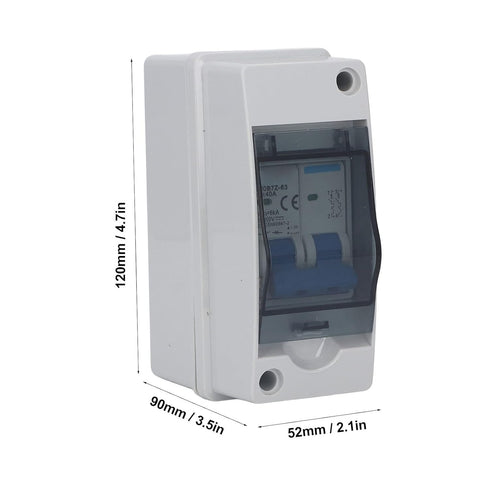 Disconnect Switch, IP65 Waterproof DC Disconnect Switch 40A Protective Transparent Cover Miniature Circuit Breaker with Distribution Box 1000V for...