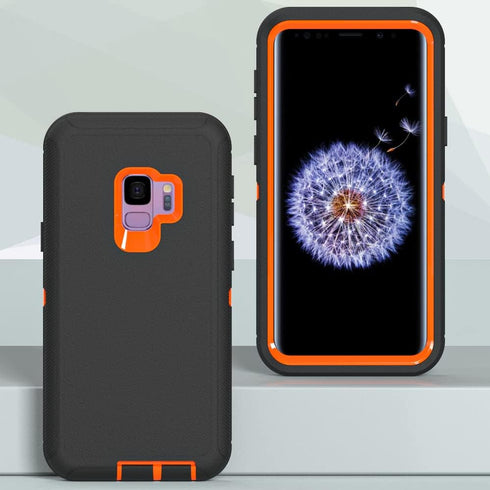 Case for Galaxy S9 Plus, Heavy-Duty Tough Rugged Shockproof Drop Protective Cover Cases for Samsung Galaxy S9 Plus, Black+Orange...