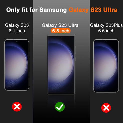 [3+3 Pack Glass Screen Protector for Samsung Galaxy S23 Ultra with Camera Lens Protector, 3D Curved, 6.8 inch 9H Tempered Glass for Samsung Galaxy...