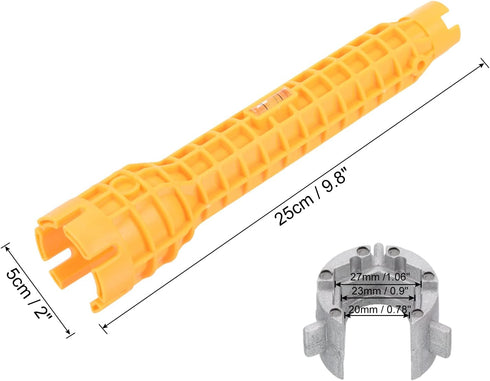 PATIKIL Faucet and Sink Installer, 5 in 1 Multi-purpose Wrench Plumbing Tool for Toilet Bowl Bathroom Basin, Yellow...