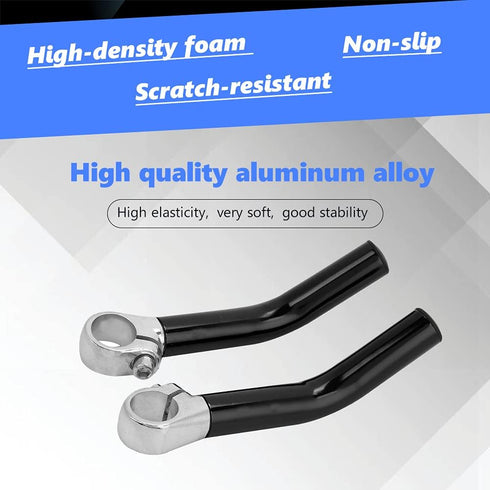 2Pcs Bicycle Handlebar Ends Bars, Bicycle Handle Bar End Bike Pad Cushion Aluminum Alloy Cycling Replacement Accessory(Black)...