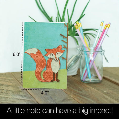 Tree-Free Greetings EcoNotes 12 Count Whimsical Fox All Occasion Notecard Set with Envelopes, 4 x 6 Inches (FS56135)...