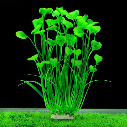 Artificial Plants Decoration Ornament for Fish Tank Aquarium Plastic Plants Tall 16 inch 2 Pack (Green)...