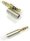 3PCS 3.5mm 3 Pole Connector with Sliver Stainless Steel Metal Case for Headphone Repair - Gold Plating Aux Replacement Jack Plug for Soldering Ste...