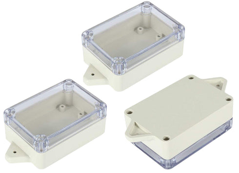 YXQ 100x68x40mm ABS Junction Box Transparent Cover,3Pcs IP65 Waterproof Plastic Project Enclosure Case w Hole Cable Wire Connect Power Wall Hang...