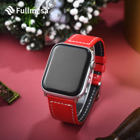 Fullmosa Compatible Apple Watch Band Leather 49mm 46mm 45mm 44mm 42mm 41mm 40mm 38mm for iWatch Ultra2/Ultra/SE/SE2/Series 10/9/8/7/6/5/4/3/2/1,42...