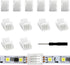 VIPMOON 12Pcs 3Pin LED Strip Light Connectors Strip to Strip Quick Connection for 10mm Wide Waterproof or Non-Waterproof WS2811 WS2812B Gapless So...