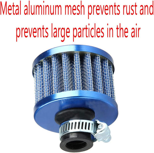 ESUPPORT Universal 12mm Mini Blue Cone Cold Air Intake Filter Turbo Vent Breather Car...