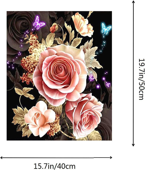 ACENGXI Butterfly DIY Paint by Numbers Kits for Adult Kids Butterfly Flowers Paint by Numbers Flower Butterfly Acrylic Painting Paint by Number Ki...