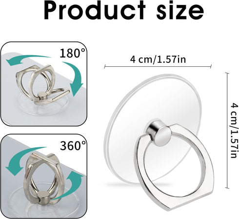 Sibba Cell Phone Rings Holder Hooks 2 PCS Hand Grip Car Mount Accessories Kickstand Case Finger Stand Supports Cellphone Socket Attachment Back St...
