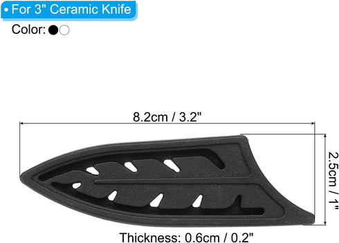 PATIKIL Knife Sheaths for Kitchen Knife for 3" Ceramic Knife, 2 Pcs Knife Edge Guard, Knife Sheath Covers Sleeves, Feather Ceramic Knife Set, Blac...