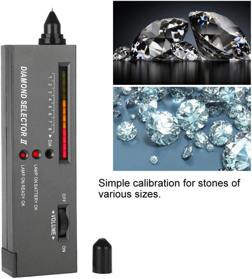 EIMSOAH Portable LED Audio Diamond Tester Jewelry Gemstone Selector Precision Tool with Easy Calibration, Led Light and Audio Indication, Small Te...