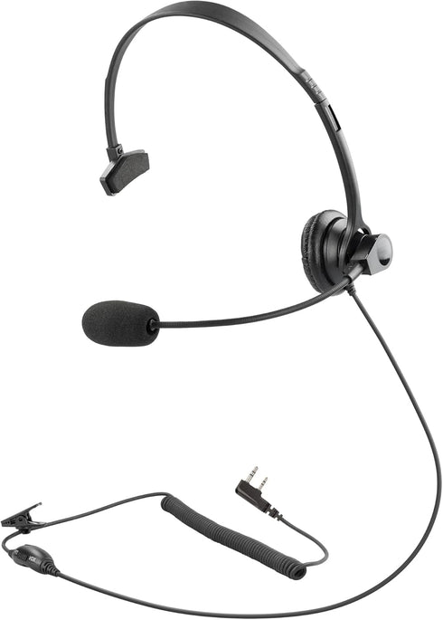 Arrowmax AHDH1000-K2 Single Side Over-The-Head Headphone Compatible with BaoFeng BTECH UV-5R UV-5RA UV-5RE UV-5R3 BF-F8HP UV-82HP Kenwood 2-PIN 2 ...