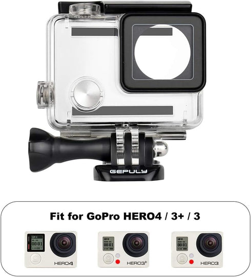Waterproof Housing Case for GoPro Hero 4, Hero 3+, Hero 3 Underwater Photography - Waterproof Up to 131 ft (40M) - with Quick Release Mount, Thumb...