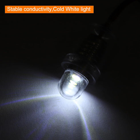 MECCANIXITY 12V/0.04A E10 Mini LED Light Bulbs, 10Pcs Miniature Screw Bulbs Flashlight Bulbs for Scientific Experiment Lighting DIY Accessories, C...