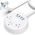 2 Prong Power Strip with USB-C, NTONPOWER 1875W/15A 2 Prong to 3 Prong Outlet Adapter, 2 Prong Extension Cord 5 Ft,3 Outlets 4 USB, Wall Mount, Po...