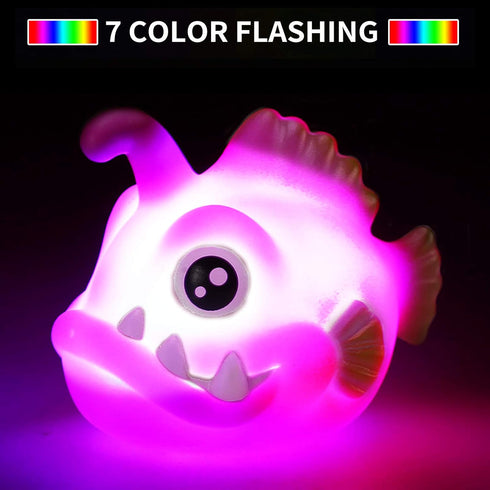Bath Toys, 12 Pcs Light Up Ocean Sea Animal Set, Flashing Colorful LED Light Floating Bathtub Toys for Baby Infant Kid Toddler Preschool, Great Gi...