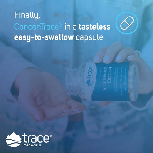 "Trace Minerals | ConcenTrace Capsules |Daily Magnesium and Potassium Supplement | Certified Vegan, Non-GMO, Gluten-free | Tasteless | 90 Capsules...