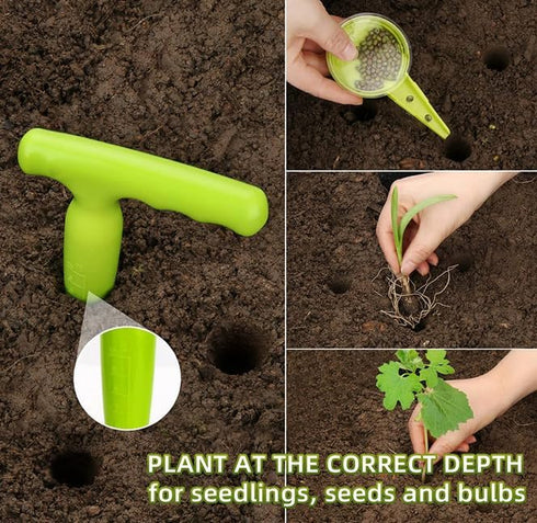 Veewon 12pcs Gardening Tool Sets Adjustable Outdoor Seed Planter Tool Garden Seeder Kit for Hole Digging and Sowing...