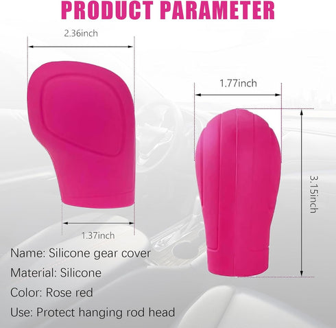 2 PCS Car Silicone Gear Shift Knob Cover, Flexible Anti-Slip Anti-Scratch Protector, Side Opening Design Shift Lever Decorative Accessories, Unive...