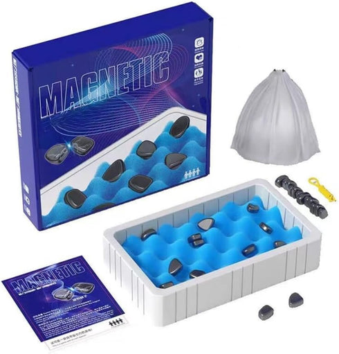Magnetic Chess Game with Magnet Game Stones, Sponge and String Method Included with Storage Bag, Multiplayer Games, Strategy Games, Portable Trave...