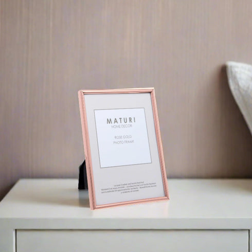 Maturi Rose Gold Colored Thin Edge Photo Frame - 6 x 8-Inch (15 x 20cm)...