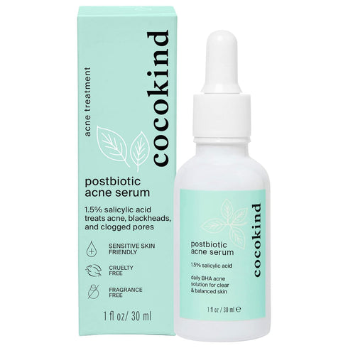 Cocokind Postbiotic Acne Serum, Salicylic Acid Serum and BHA Liquid Exfoliant - Exfoliating, Brightening and Hydrating Serum...