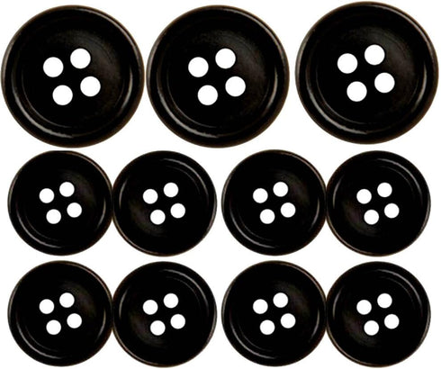 MisterShop® Brand, Black Suit Buttons Set- 11 Pieces- U.S. Made...