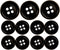 MisterShop® Brand, Black Suit Buttons Set- 11 Pieces- U.S. Made...