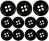 MisterShop® Brand, Black Suit Buttons Set- 11 Pieces- U.S. Made...