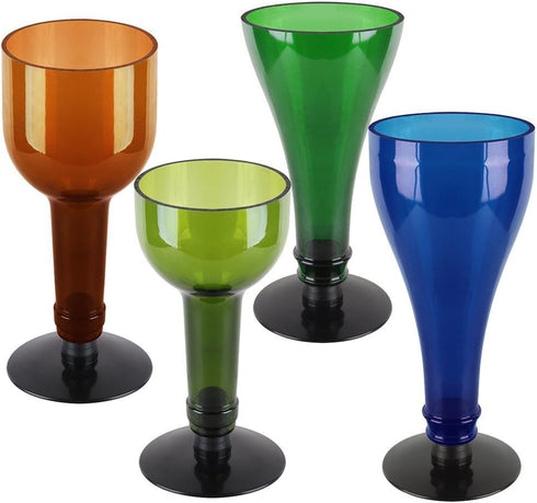 6Pcs Bottle Top Stem, 3.15 x 3.15 x 1.57" Glass Beer Bottles Top Holder for Crafts,Wine Bottles Top Stems Base Stand Rubber(Black)...