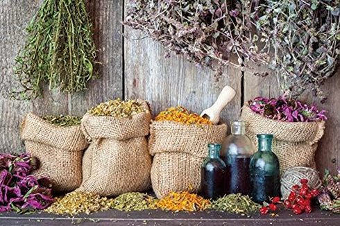 YongFoto 6x4ft Condiment Spice Backdrop Dried Herbs Flower Seasoning Food Cooking Material Wood Board Photography Background Cuisine Themed Party ...