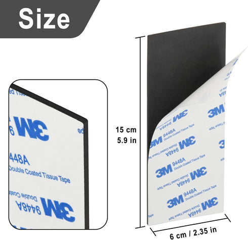 Magnetic Strips with 3M Strong Adhesive Backing (5.9 x 2.35 inches) Magnetic Tape with Adhesive Backing Heavy Duty Magnet Strips for Refrigerator ...