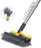 4 in 1 Floor Brush Scrubber with Long Handle 180°Grout Brush 3 Poles 53.5'' 2024 New multi-functional Stiff Bristle Cleaning Scrub Brush with Sque...