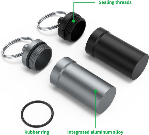 Portable Ear Plug Carrying Case, Urekt Waterproof Metal Earplug Case Keychain Container Holder?2 Pack?......