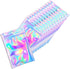 100 Pcs Holographic Resealable Packaging Bags for Small Business Supplies, Cute Small Color Smell Proof Foil Pouch Plastic Baggies for Lip Gloss S...
