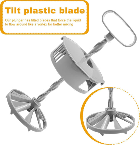 1 Pack Mixing Pitcher for Drinks 2 Quart/ 64oz Plastic Water Pitcher with Lid?Easy-Mix Juice Container?Angled Plastic Blades and Adjustable Mixer ...