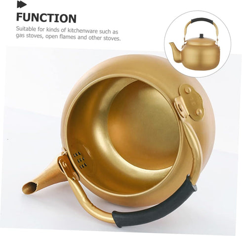 Vintage Aluminum Kettle Hot Water Kettle Coffee Kettle Coffee Tea Pot Water Boiler Pot Aluminum Tea Kettle Boiling Tea Pot Portable Water Boiler M...