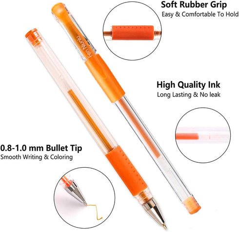 24 Coloring Glitter Gel Pens come with 24 Free Matched Refills, Artist Drawing Pens, for Adult Coloring Sketching Doodling Writing...