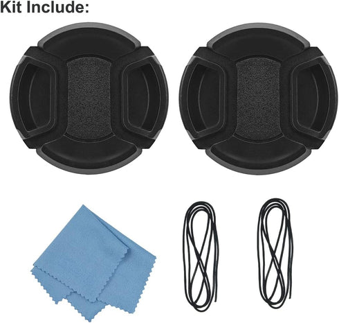 SIOTI 39mm Lens Cap, 2 Packs + 1 Piece Cleaning Wiper, Model:LC-39, Compatiable with Camera Lens & Lens Filter & Filter Adapter Ring etc.(39mm)...