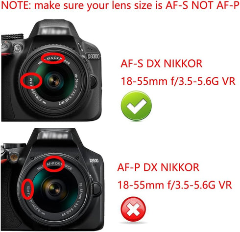 D5200 Lens Cap (52MM) for Nikon D5500 D5200 D3200 w/ NIKKOR AF-S 18-55mm Lens, for Canon EF-M 18-55mm 55-200mm Lens (2 Pack)...
