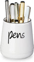 LEEOTYI Ceramic Farmhouse Pen Holder for Desk, Pencil Organizer 16 oz (White)...
