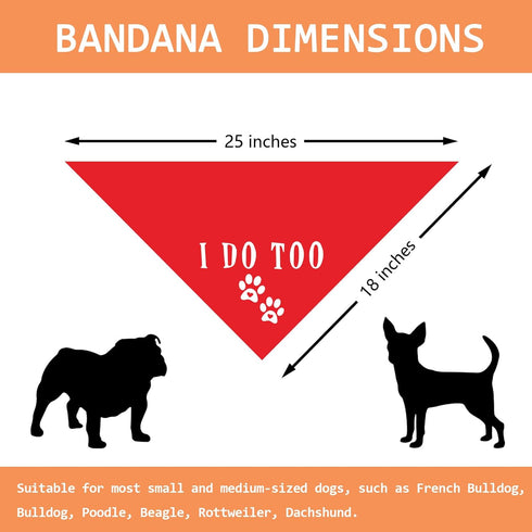 I Do Too Dog Bandana Engagement Wedding Dog Bandanas Wedding Engagement Announcement Photos Puppy Bandana Triangle Bibs Scarf Accessories for Smal...