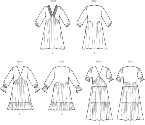 Simplicity Misses' V-Neck Empire Dress Sewing Pattern Kit, Code S9702, Sizes 18-20-22-24-26, Multicolor...