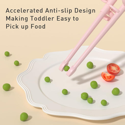 Training Chopsticks for Kids - Use Completely Harmless Material - Anti-dislocation Buckle Design - Includes Portable Box (Pink)...