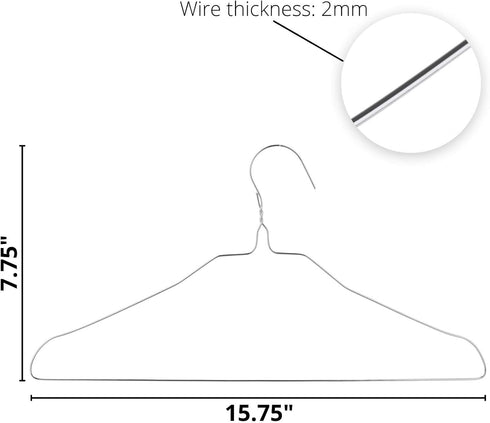 Mr. Pen- Wire Hangers, 10 Pack, Metal Hangers, Wire Hangers for Clothes, Wire Coat Hangers, Metal Clothes Hanger, Silver Hangers, Shirt Hangers, S...