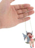 GANAZONO Couples Garden Flower Fairy Statue Garden Fairy Figurine Fairy Girl and Boy Sitting on Swing Sculpture for Garden Hanging Decor Ornament...
