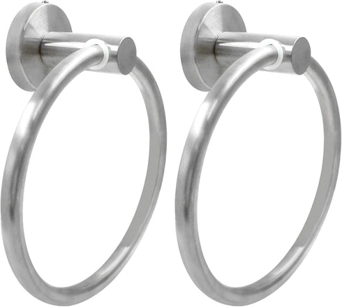 Bath Towel Ring, Modern Bathroom Hardware Accessories Wall Mounted, Thicken 304 Stainless Steel Hand Towel Holder for Bathroom Kitchen (Brushed Ni...