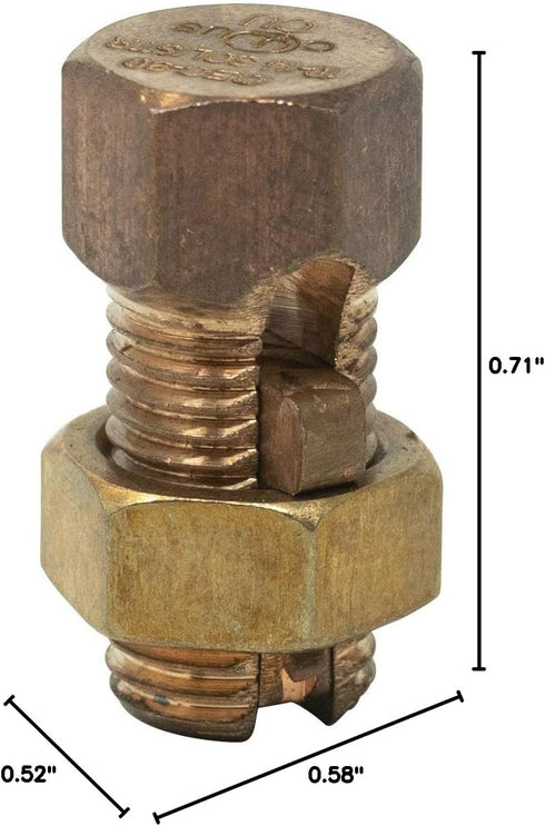 Southwire SB10-14CQ3 Copper; 3PK Split Bolt Connector; 12 10 SOL/STR Equal Run and Tap; 3 Pack; 3 Piece...
